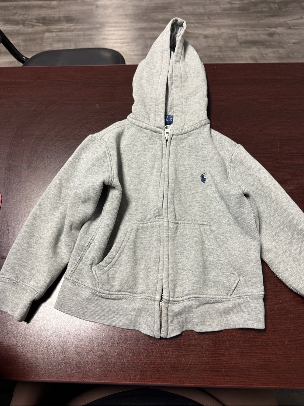 Polo by Ralph Lauren Light Gray Zip-Up Hoodie with Navy Pony